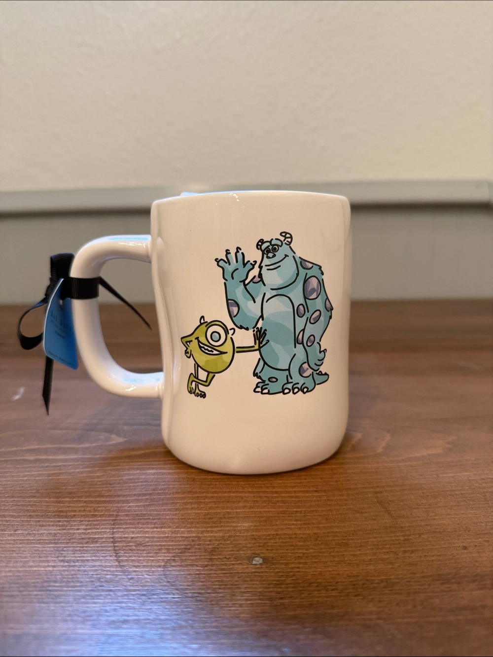 Rae Dunn White Mug with Blue & Green Monsters